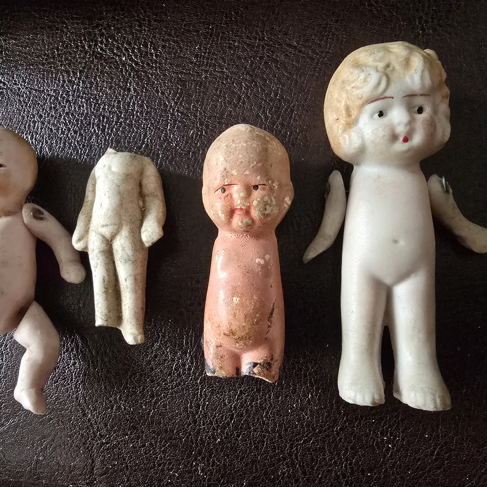 Vintage Porcelain Doll and Doll Parts
